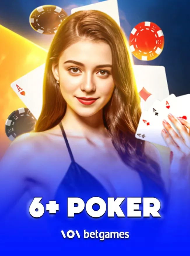ภาพบรรยากาศโต๊ะเกมไพ่สด 6+ poker จาก BetGames.TV
